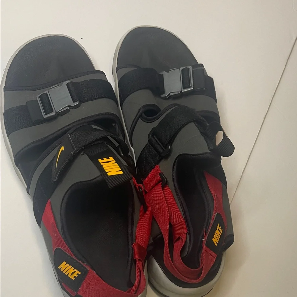 Nike‎ Sandals - Black, Red, and Yellow
